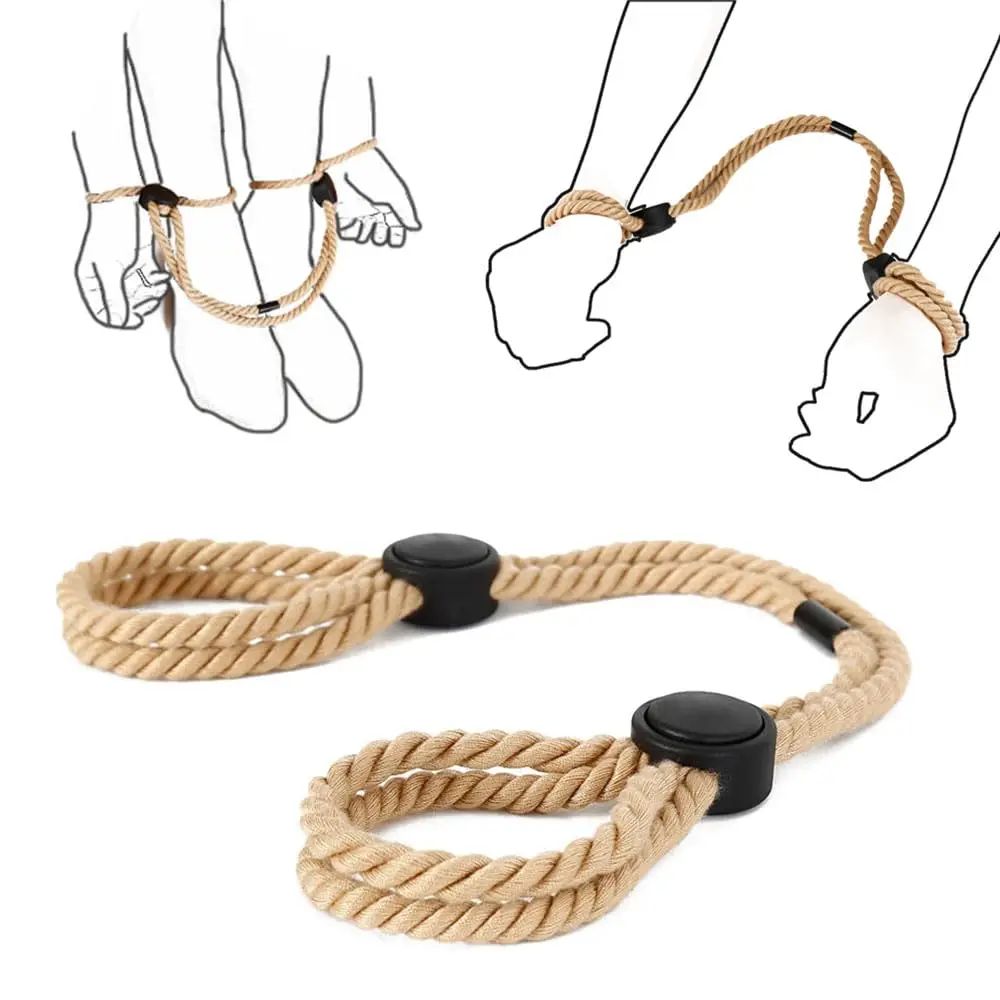 BDSM Sex Handcuff SM Hand Restraint Erotic Shackle Binds Sex Rope Slave Bondage Sexope Ankle Cuffs Backhandcuff Easy to Use Toy