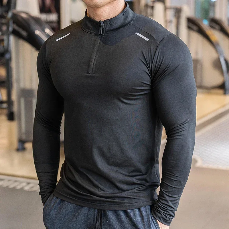 Men's Running Sports Fitness Tops Quick Dry Breathable T-Shirt Gym Workout Long Sleeve Simple Outdoor Casual Fitness Clothing