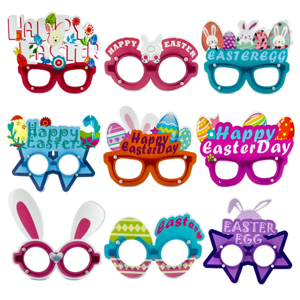 

Easter Bunny Egg Glasses Frame PVC Easter Photo Booth Props Gifts Happy Easter Party Decoration for Kids Favor Gift Supplies