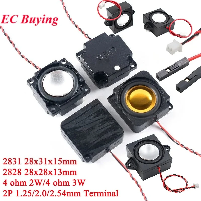 Cavity Speaker 2831 4 ohm 3W Full Frequency 2828 4 ohm 3W 2W Bass Audio Speakers 2P Cable 28X28mm 28x31mm for Notebook Computer