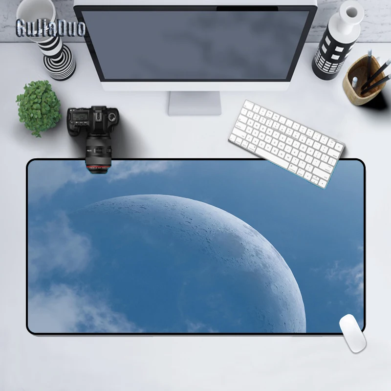 Extra Large Space Art Mouse Pad, Teclado Notebook Table Desk Mat, Acessórios de Material Anime para Gabinete Gamer, Lua, 400x900