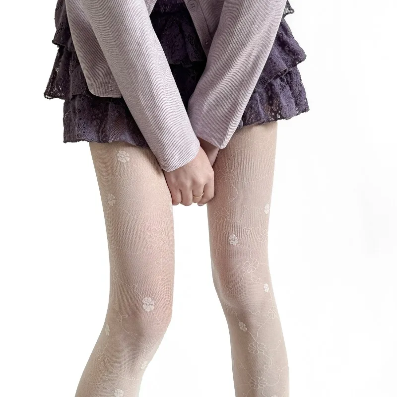 Lente Zomer Mintgroen Zoete Jacquard Panty Ultra Sheer Skin Tone Figuur-Flatterend voor Japanse JK Schooluniform Stijl