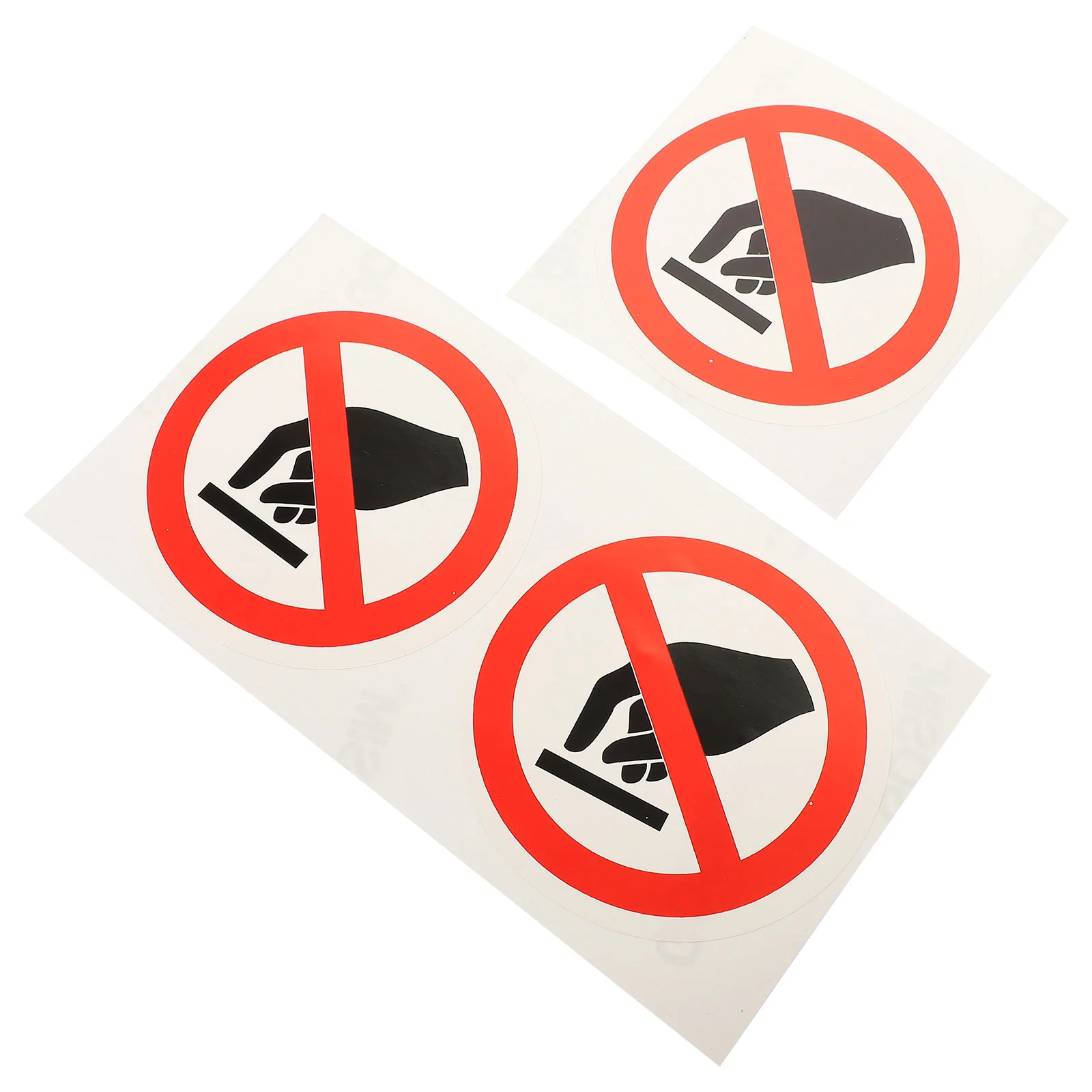 2 Pieces Sticker Do Not Touch Nail Safety Machine Caution Stickers Labels Warning Use Hand Sign Logo Vinyl Decals