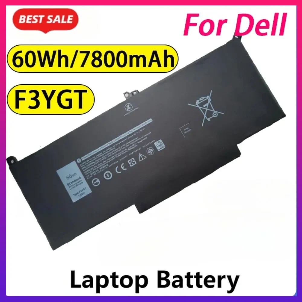 7.6V 7800mAh F3YGT Batería Para Dell Latitude 7480 12 13 7000 7280 7290 E7280 E7290 E7380 E7390 7000 7380 7390 7480 7490 2X39G