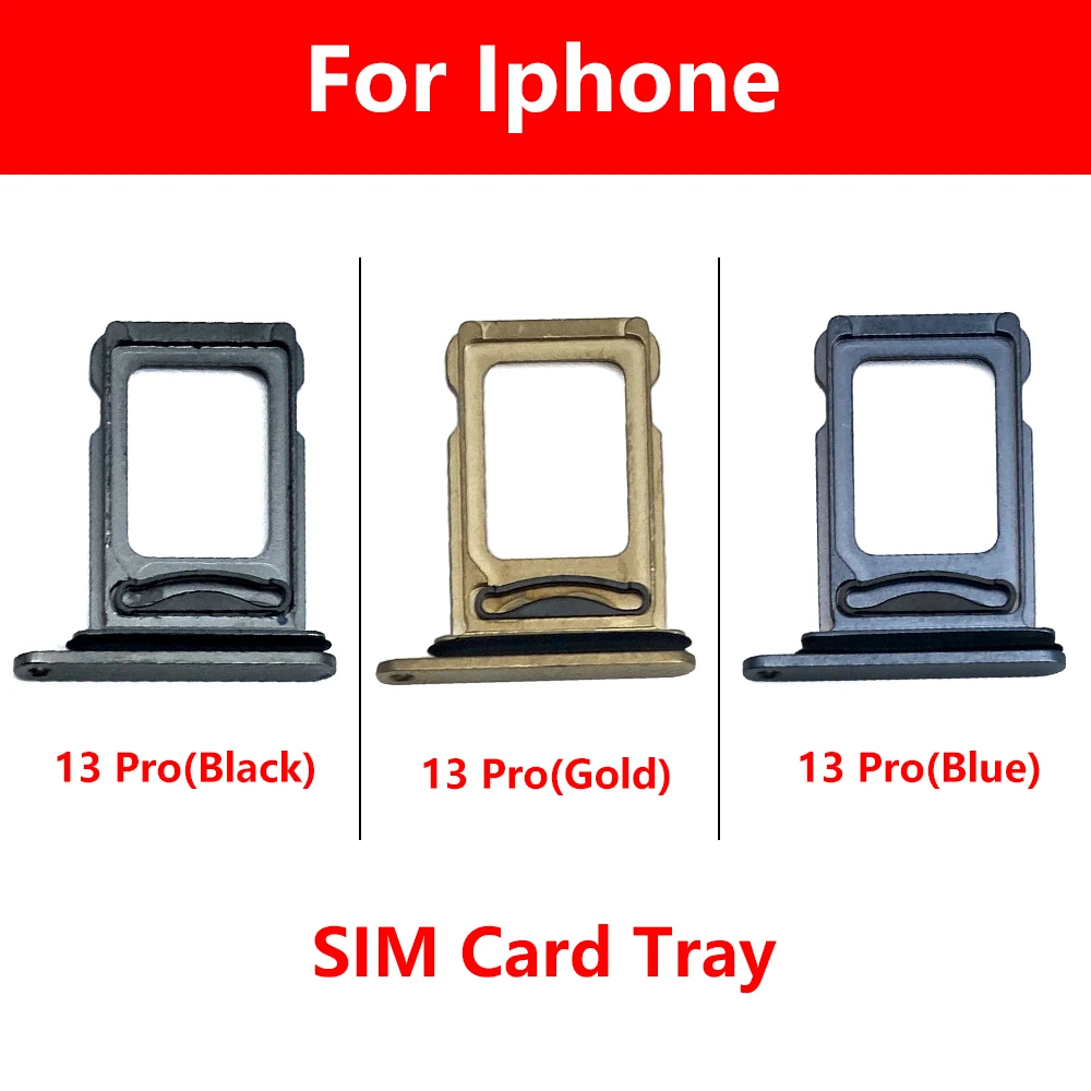 

Single Dual Sim Card Socket Holder For iPhone 13 Pro Max Slot Tray Reader Adapter Connector Replacement Parts