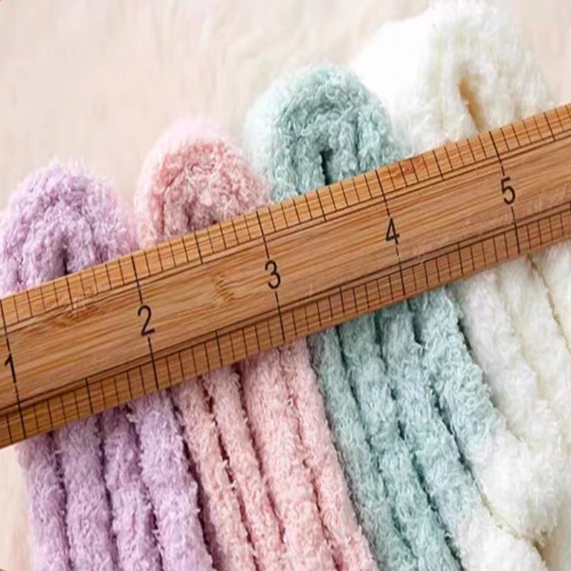 1/7 Pairs Women Classic Color Block Design Comfort Breathable Thick Fleece Lined Warm Mid-calf Socks