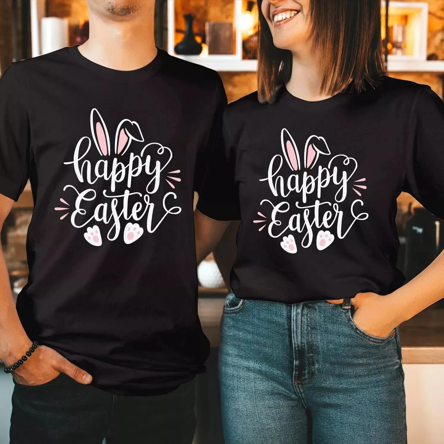 Happy Easter Bunny Ears Cute Rabbit Bunnies Kids Creative Christmas Cute and Fun T-Shirt