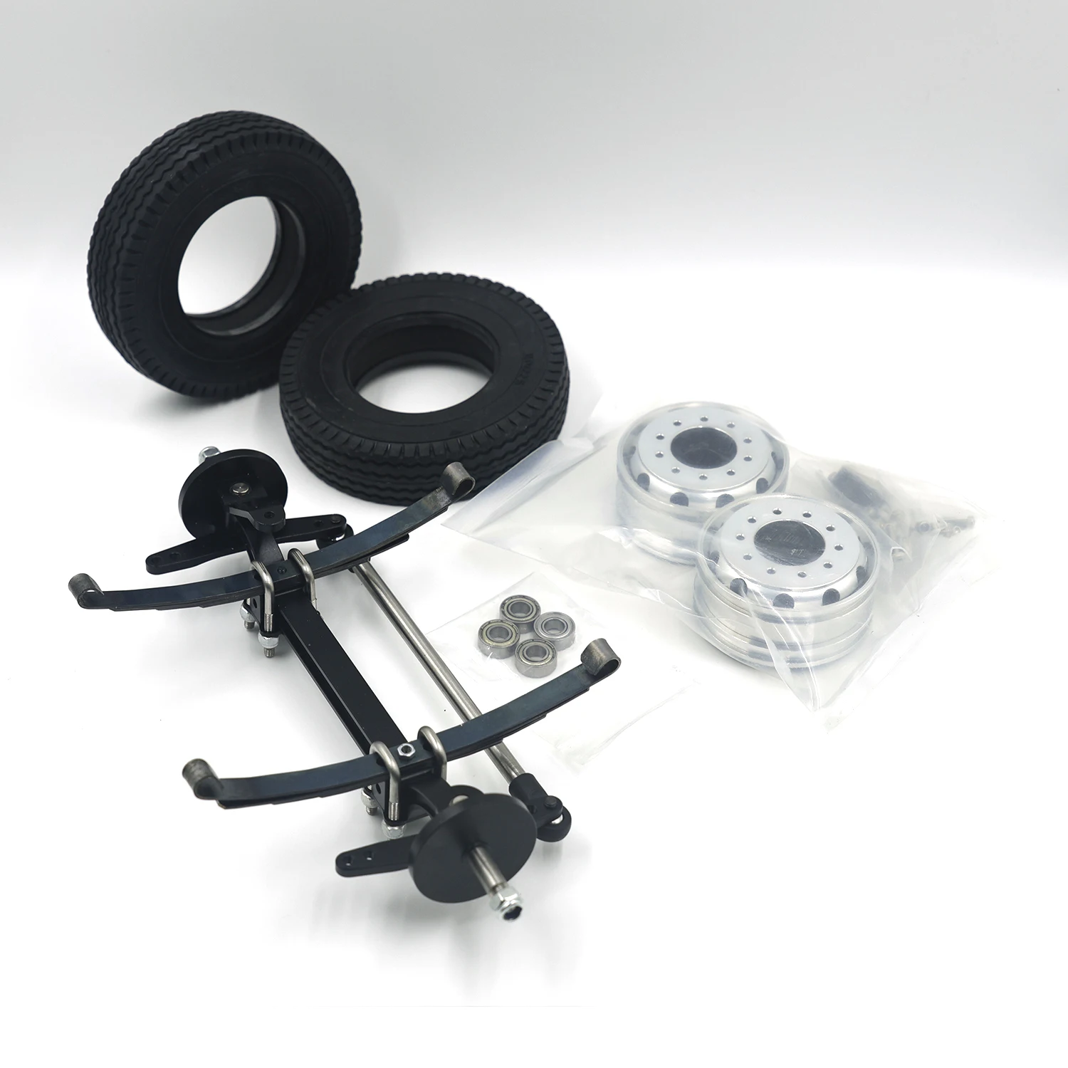 

All Metal Unpowered Front Axle with Metal Wheels and Tires for 1/14 Tamiya RC Truck SCANIA 770S VOLVO Mercedes-Benz ACTROS MAN