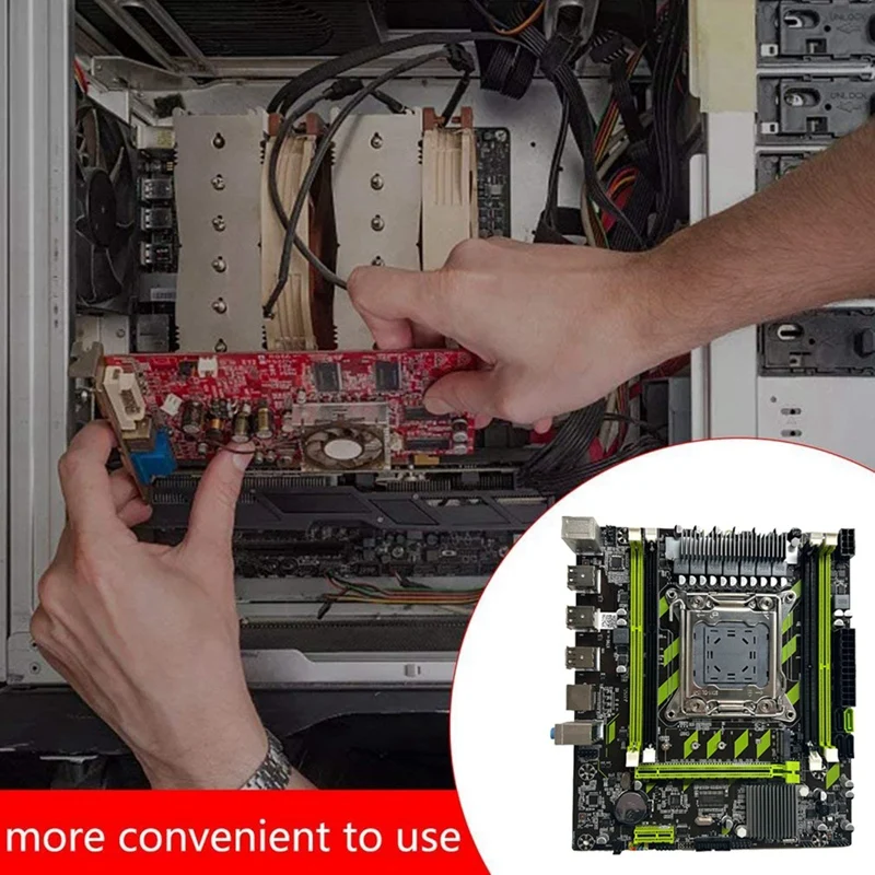 X79G Motherboard+SATA Cable+Bezel LGA2011 4XDDR3 RECC Slot M.2 NVME PCI-E X16 6XUSB2.0 SATA3.0 Server Game Motherboard