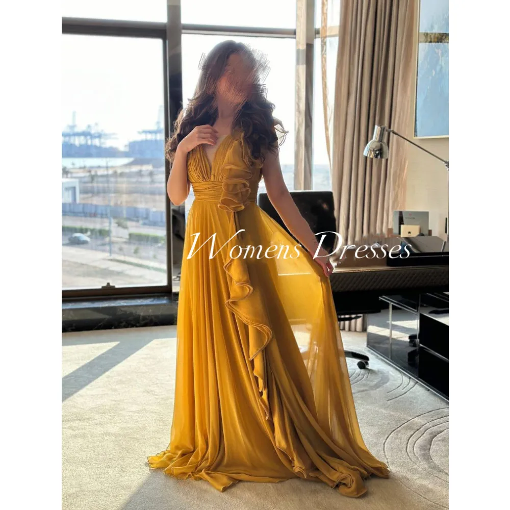 

Long Evening Dresses Women V-Neck Chiffon Elegant Party Dresses For Women 2024 New Prom Cocktail Gown سمية فساتين مناسبة ر