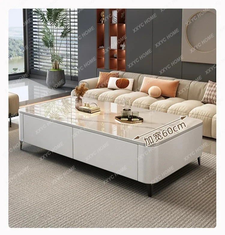 Y Slate Coffee Table for Living Room Home Use, Light Luxury  with High-End Feel, Small Apartment Floor Coffee