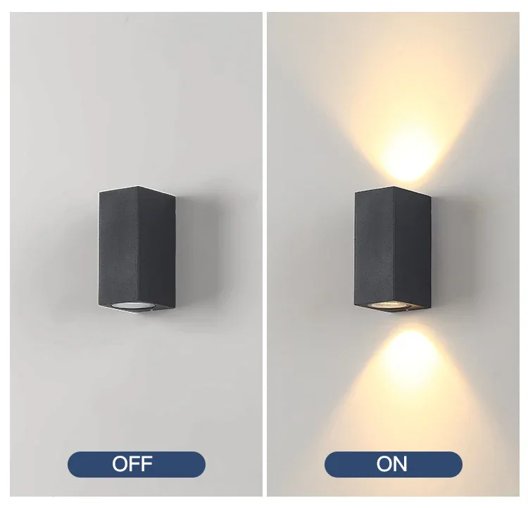GU10 Simple Modern Wall Light For Garden Patio 5W 10W Waterproof Outdoor LED Wall Lamp Double Head Lighting Aluminum AC110V 220V - view 3