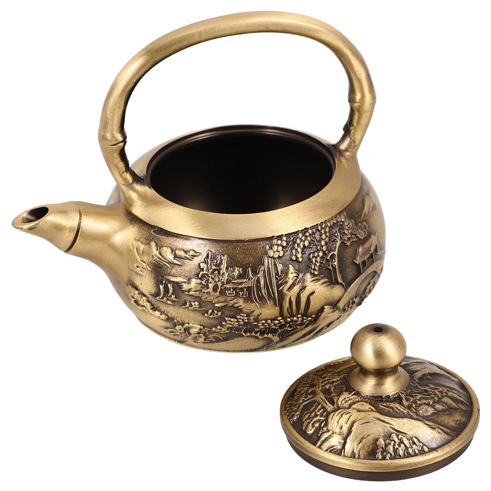 

Vintage Mini Copper Ornament Desktop Home Decorative Household Scene Layout Prop Retro Handle Teapot Fine Craftsmanship Mini
