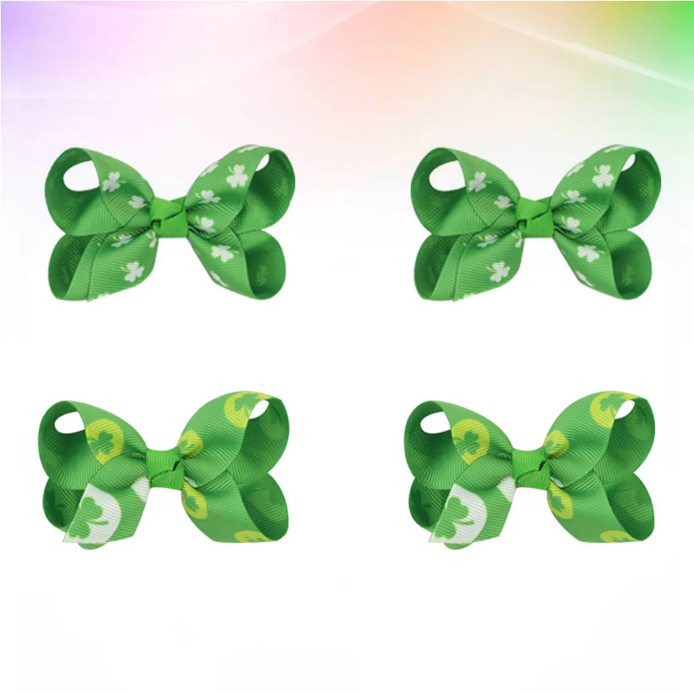 

4pcs Clover Hair Clips 8 Cm Girls Kids St Patricks Day Accessories Photo Shoot Special Occasion Toddler Baby Fashion Shamrock