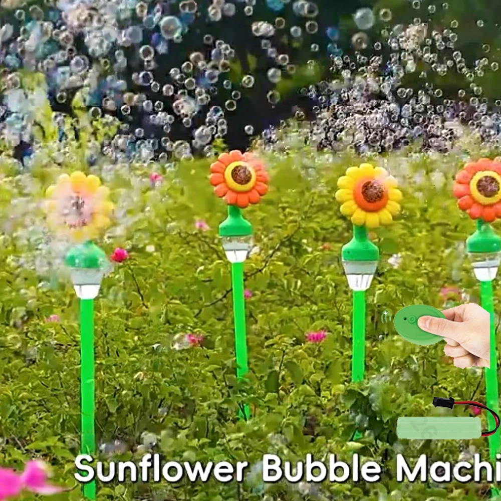  آلات فقاعات عباد الشمس الكهربائية التحكم عن بعد التلقائي الصوت والضوء فقاعات الصابون تهب لعبة هدايا عيد الميلاد #1