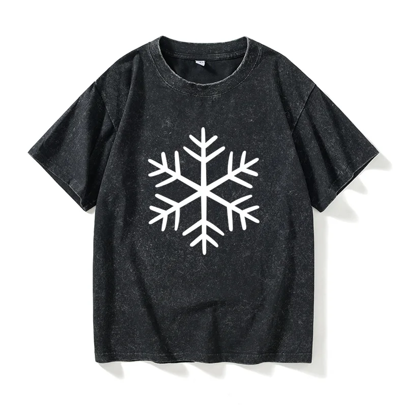 

Футболка свободного кроя с коротким рукавом и круглым вырезом, летняя, хлопковая, повседневная, с принтом Snowflake Yulong Crystal l Phmn