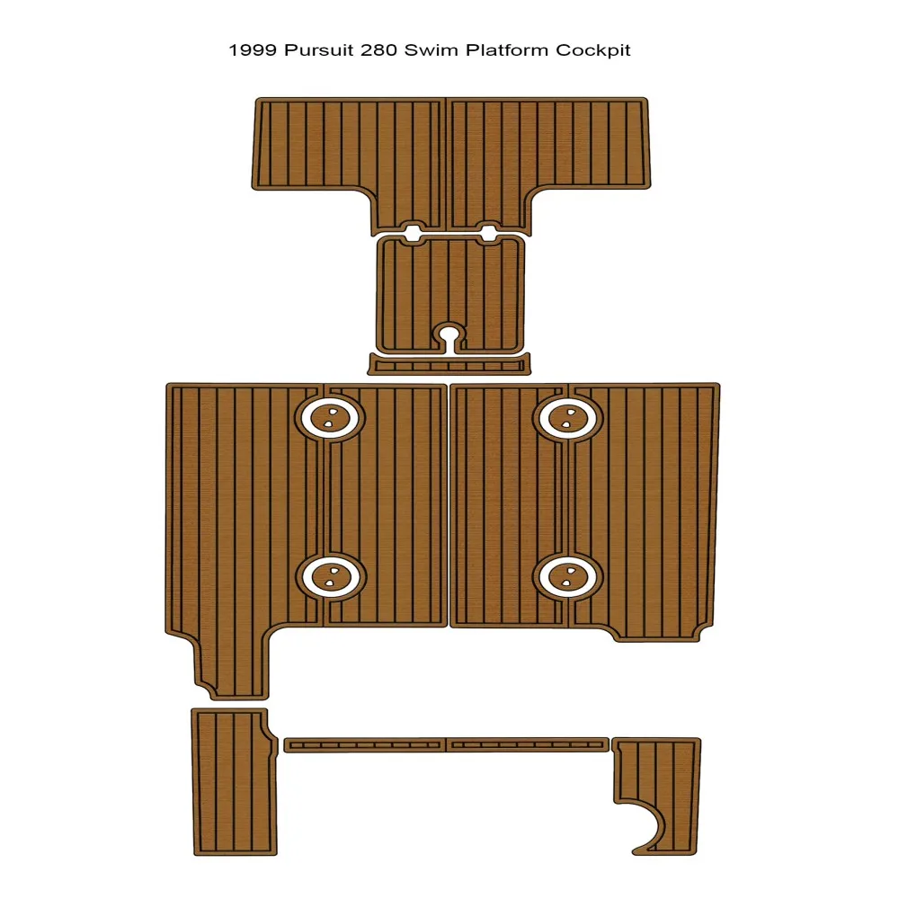 1999 Pursuit 280 Swim Platform Cockpit Pad Boat EVA Foam Faux Teak Floor Mat SeaDek MarineMat Gatorstep Style Self Adhesive