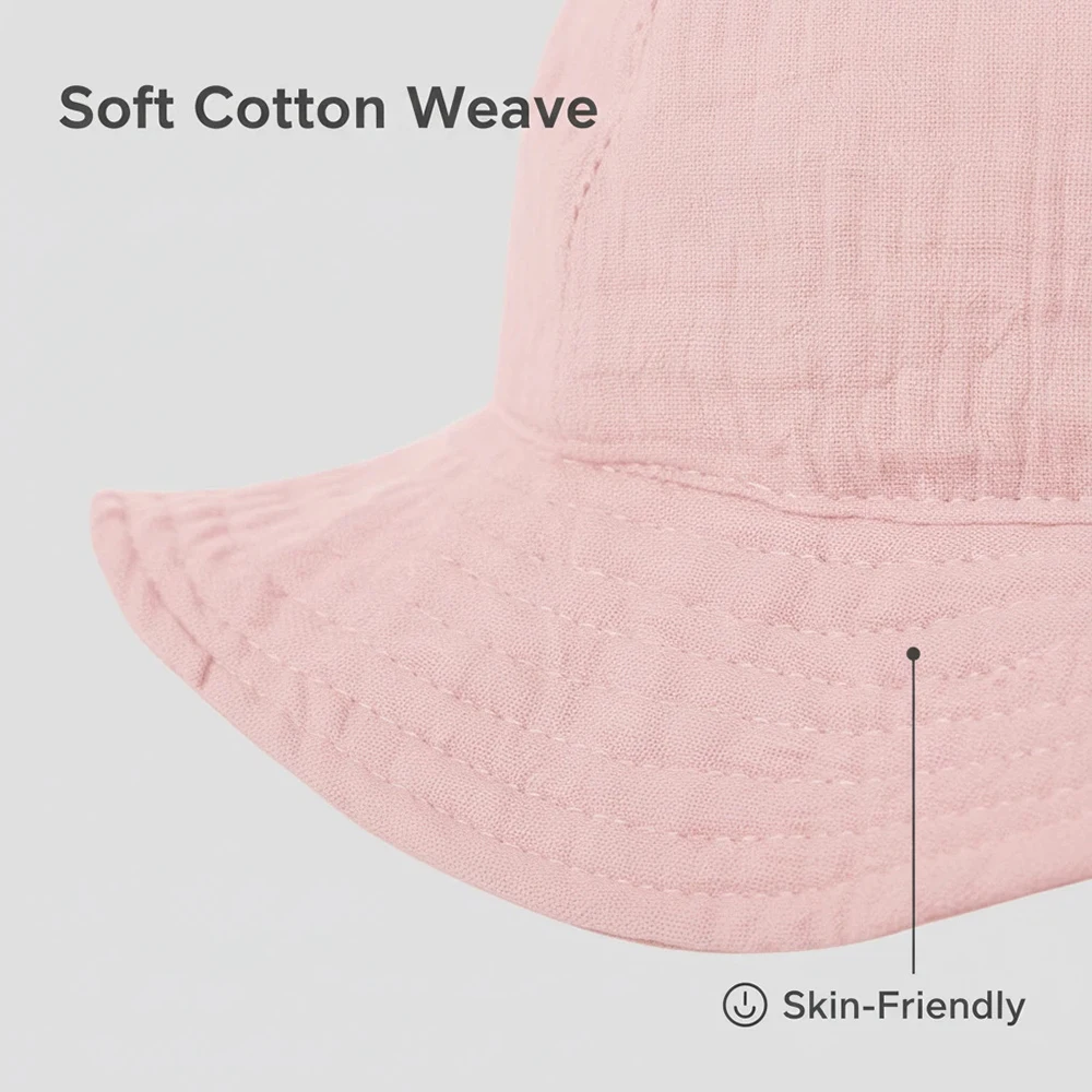 Sombrero de cubo para bebé de 3 a 18 meses, gorros de protección solar para exteriores para niños y niñas, sombrero de Panamá de algodón, sombrero de pescador Unisex para playa para niños