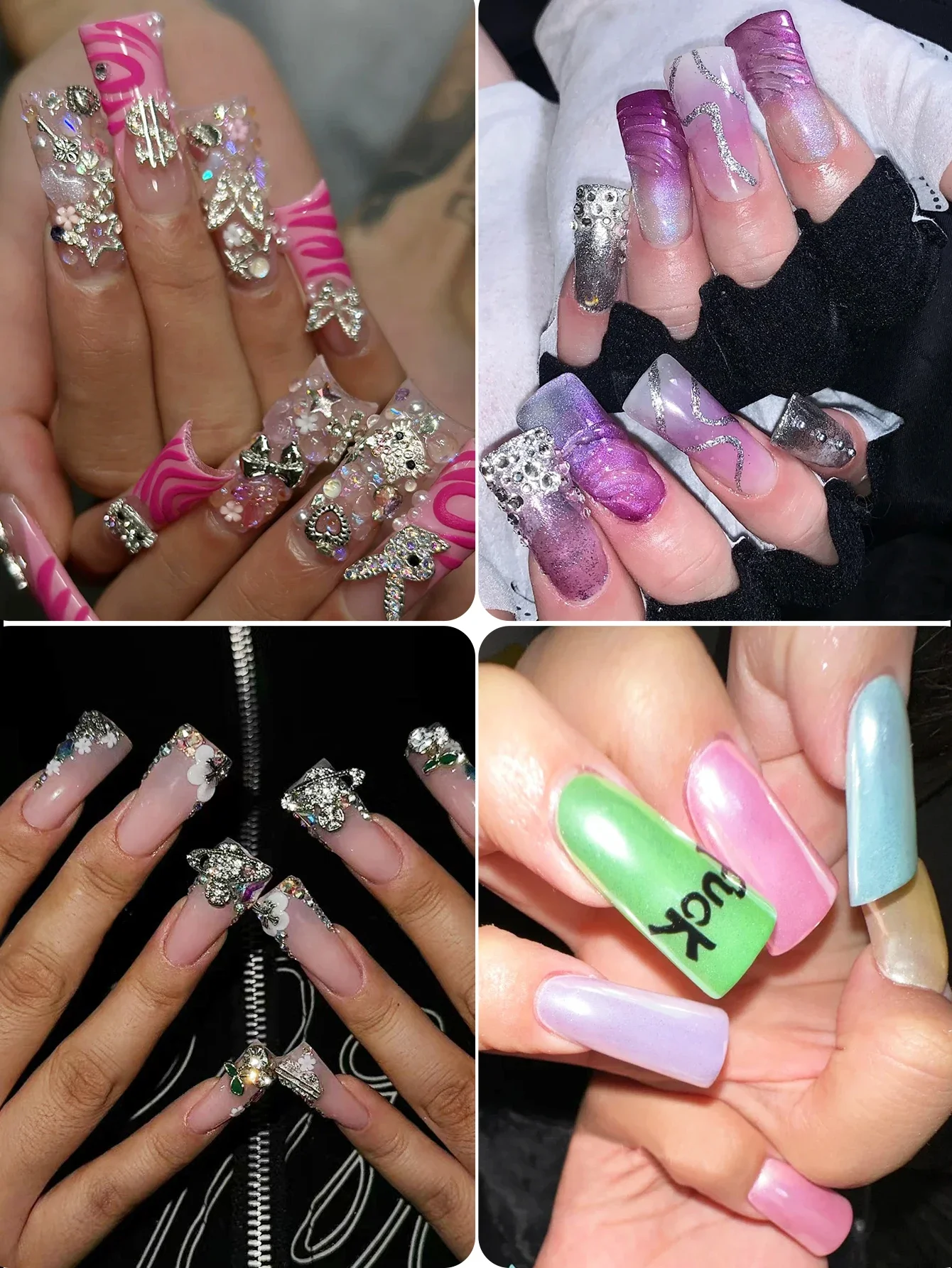 500pcs/ Bag Duck-bill Acrylic Fake Nail Head Wide French Full Cover Gel Special Shape Nail Natural/Clear Extension Nail Tool