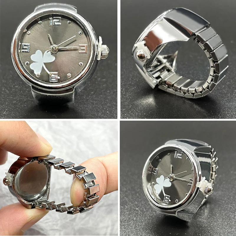 New Fashion Punk Quartz Watch Rings for Men Women Couple Digital Time Clock Elastic Stretchy Finger Charm Ring Jewelry anillos