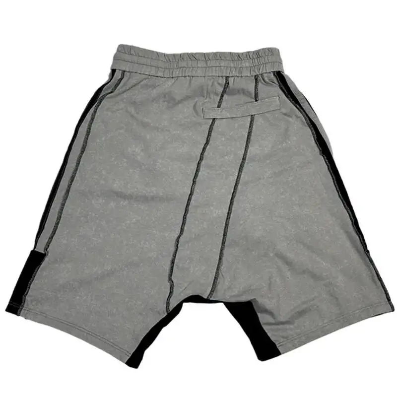 HKSH Summer New Men Tide Waste Land Punk Asymmetric Stitched Zipper Cotton Casual Shorts Half Lengh Pants Ins Chic Capris HK5867