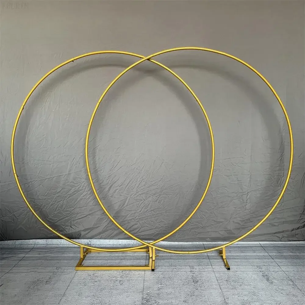 Iron Circle Wedding Arch Props Background Stand Outdoor Lawn Wedding Flower Door Rack Wedding Birthday Party Decor Balloon Bow