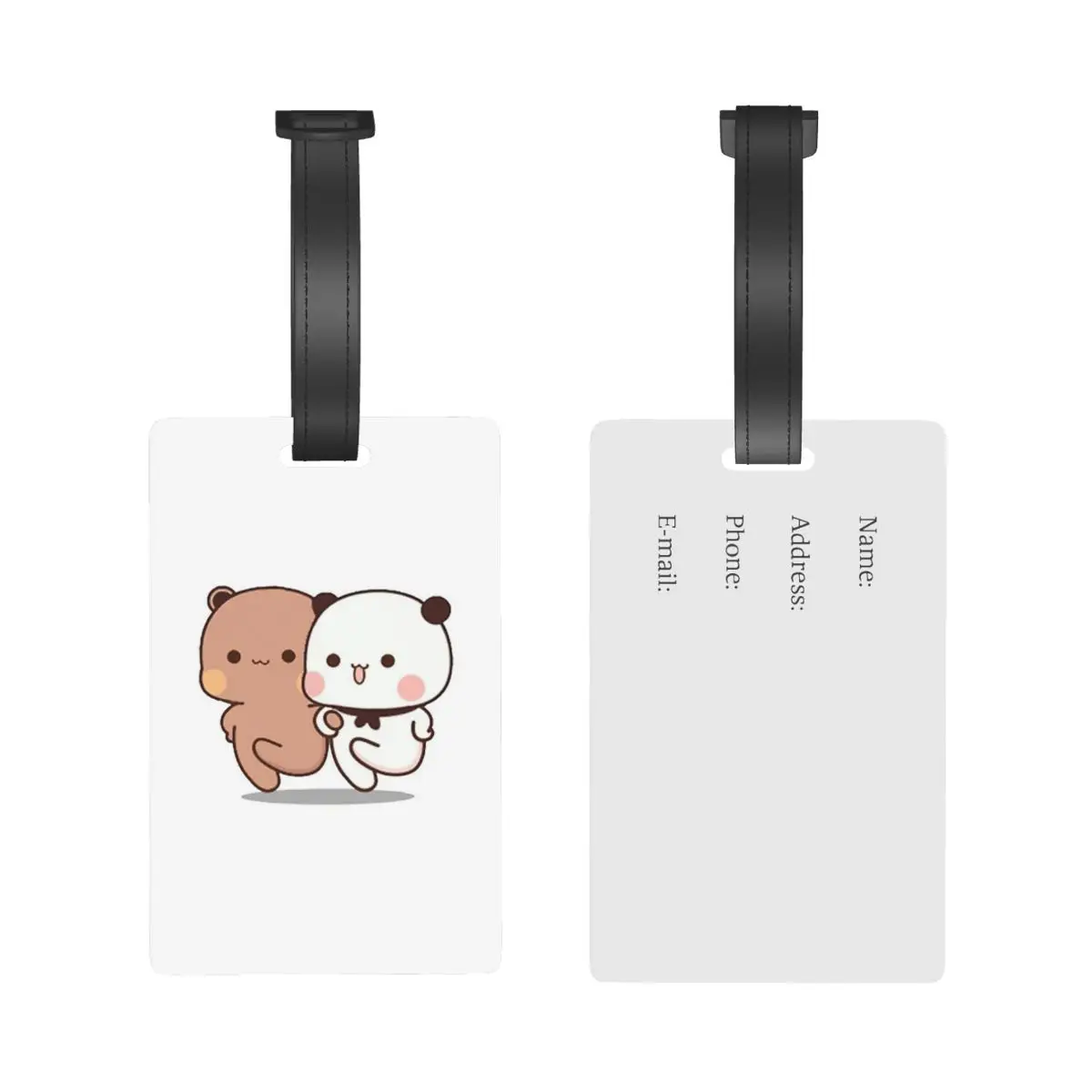 Panda Brownie Bear Mochi Cats Luggage Tags Suitcase Accessories Travel Baggage Boarding Tag Label Holder ID Name Address