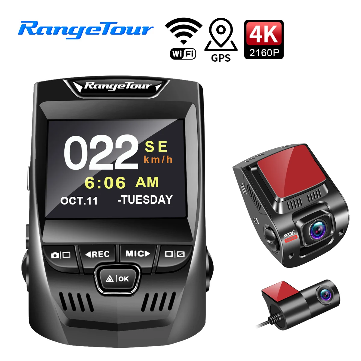 4K Car Dash Cam with GPS WiFi