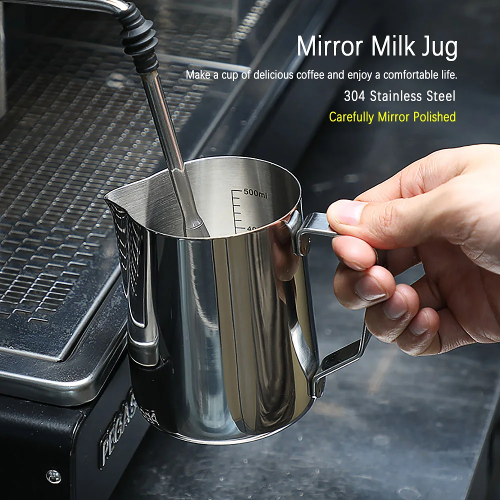 Coffee Milk Frothing Jug Latte Art Milk Frother Pitcher Stainless Steel Measurement Jug Espresso Barista Tool Coffee Accessories