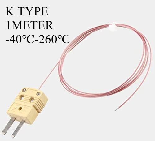 

High Accuracy K Type Mini-Connector Thermocouple Temperature Probe Sensor, 1 Meter Long Measure Range -40°C~260°C