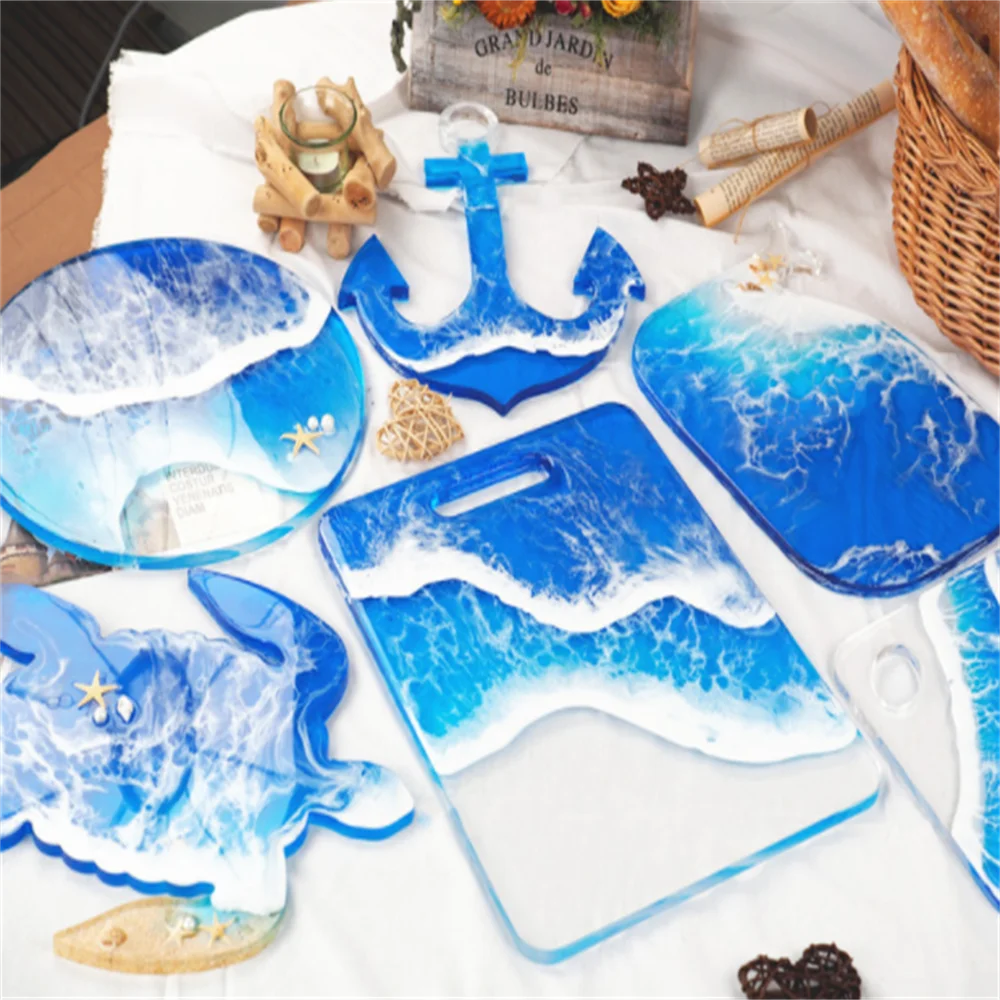 

Anchor Sea Turtle Whale Tray Silicone Mold for Diy Handmade Uv Epoxy Resin Clay Plaster Fruilt Plate Silicon Mould Home Decor