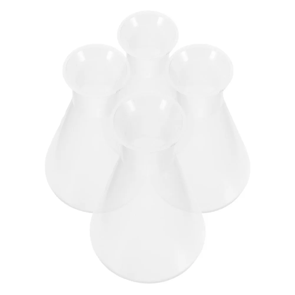 

4Pcs 250ml Wide Mouth Plastic Conical Flasks Clear Scale for Chemistry Experiments Lab Flask Clear Flask Plastic Beaker Set