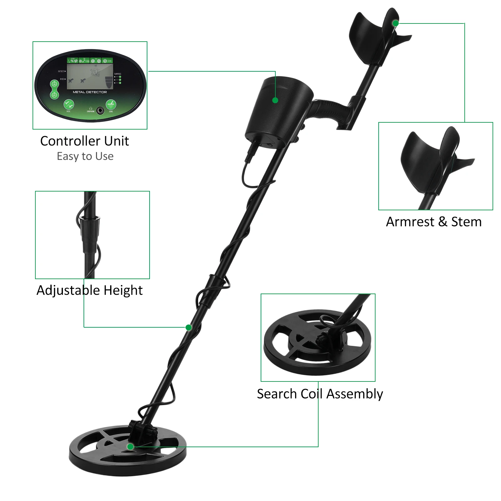 GT620G Metal Detector Underground Professional Search Finder Gold Detector Waterproof High Sensitivity Treasure Hunter Detecting