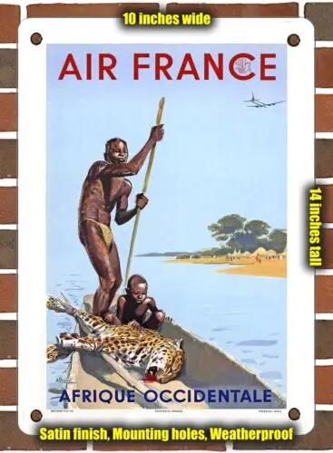 METAL SIGN - 1949 French Airline West Africa - 10x14 Inches