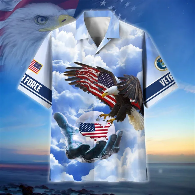 

New Summer 3D United States Soldiers Armys Veterans Printing Shirts For Men Fashion Cool Short Shirts Hawaiian Y2k Tops Clothing