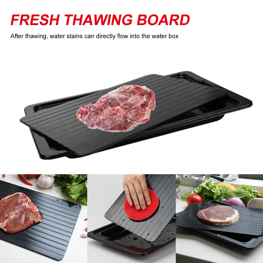 

Defrosting Tray For Frozen Meat And Food Drosting Trayw Ith Drip Pan Large Size Aluminum Quick Deforsting Kitchen Gadget Tool