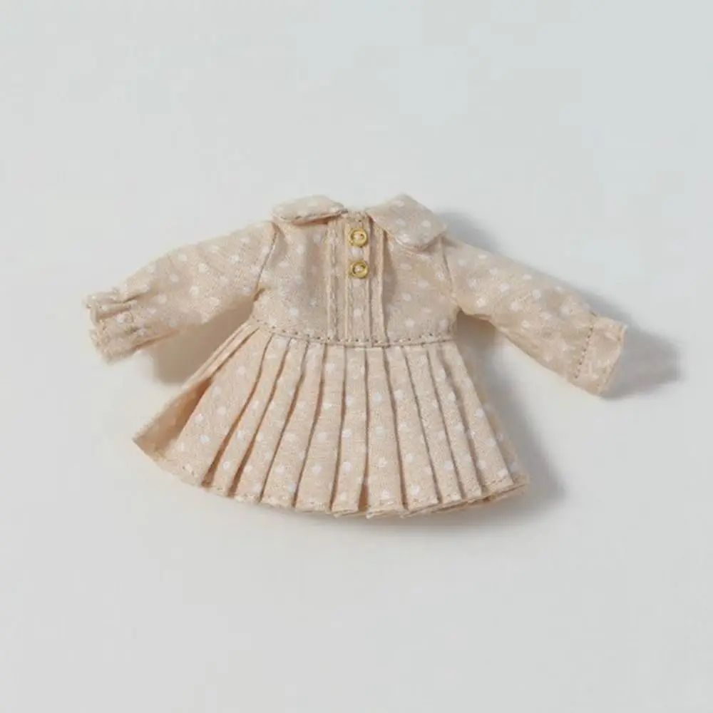 Ręcznie robiona sukienka organowa ubrania koronkowa modna lalka plisowana spódnica DIY akcesoria kołnierz z klapami dżinsy sukienki dla lalek 1/11 OB11