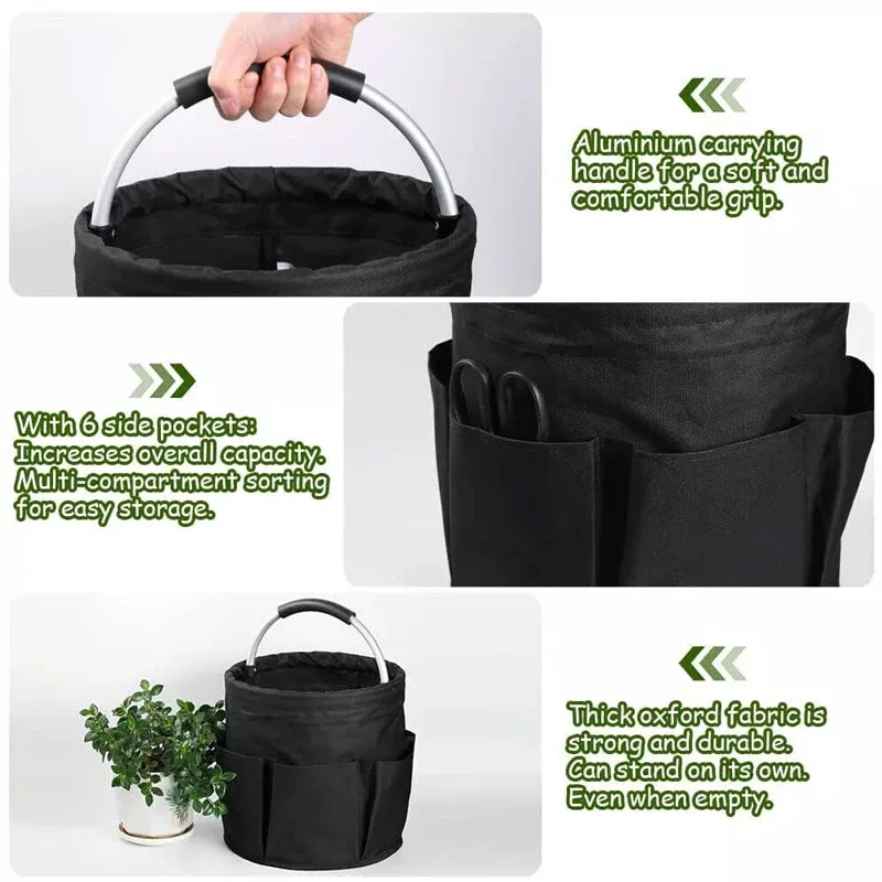 17L Portable Foldable Picnic Basket Multifunctional Storage Wash Bag Shopping Basket Cleaning Tool Bag with Handle