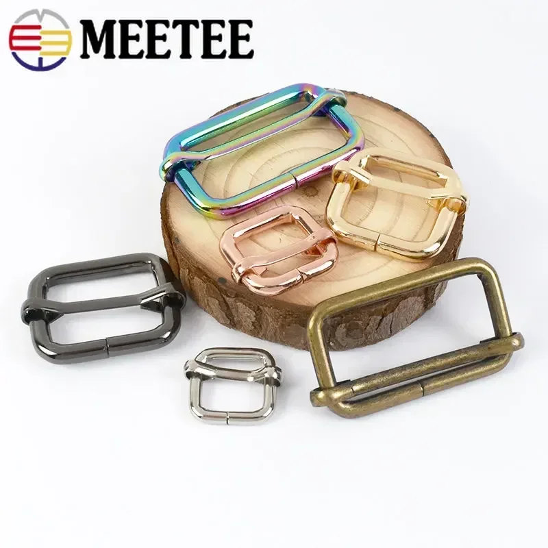 30Pcs 13-50mm Metal Strap Buckle for Bag Webbing Belt Pin Buckles Handbag Leather Tri-glides Slider Hook Adjuster Roller Clasp