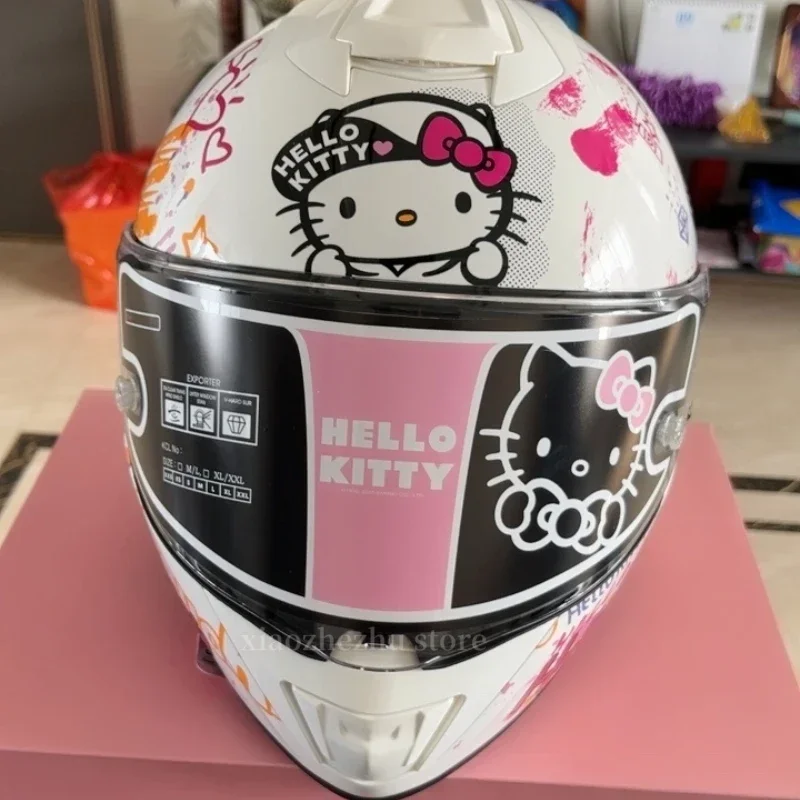 Sanrio HelloKitty Motorcycle Helmet Full Face Racing Helmets Offroad Motorcycle Helmet Motorbike Sports Helmets