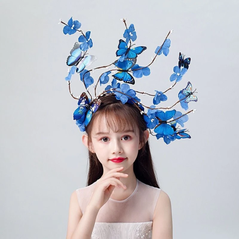 

Women Butterflies Headband Cosplay Bohemian Wedding Headpiece Butterflies Hair Hoop Costume Hair Accessory for Girls