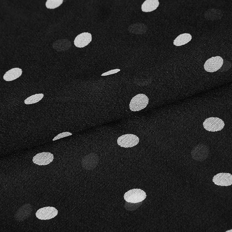 

Georgette black and white printed silk fabric spring thin transparent dress scarf