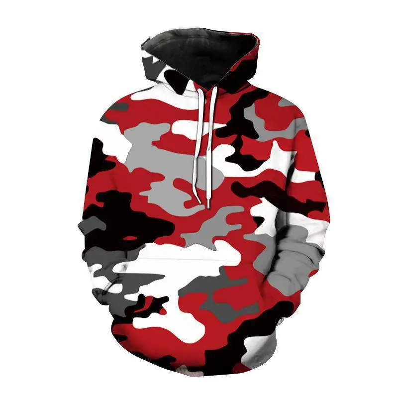 

Men's Pullover New Hot Hooded Color Camouflage 3D Digital Printing Men's Hoodie Hoodie