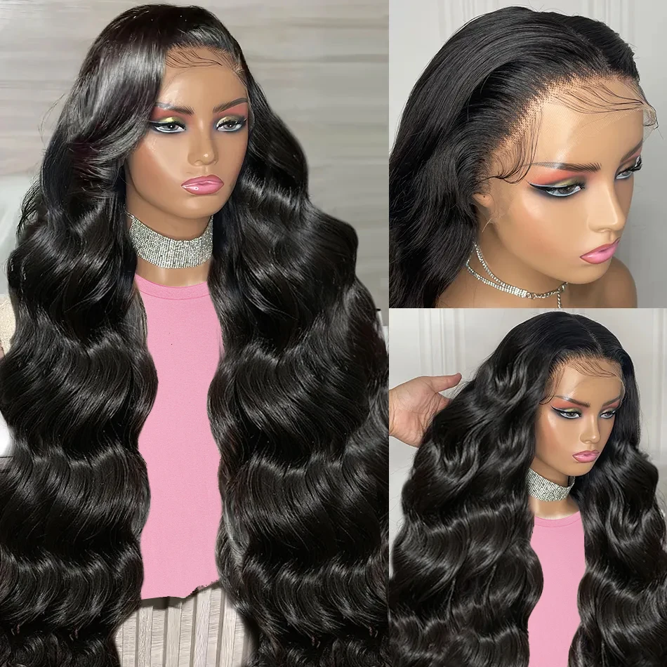 Rosabeauty 250 Density 30 40 Inch 13x6 HD Transparent Lace Frontal Wigs Body Wave Human Hair 13x4 Lace Front Wig For Black Women