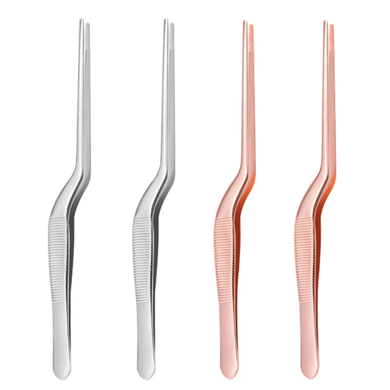 1Pcs Tweezers Atraumatic Forceps Angled Clamp Stainless Steel Tool Curved Tweezer Ear Nose Clip Eyelash Remover Cleaner