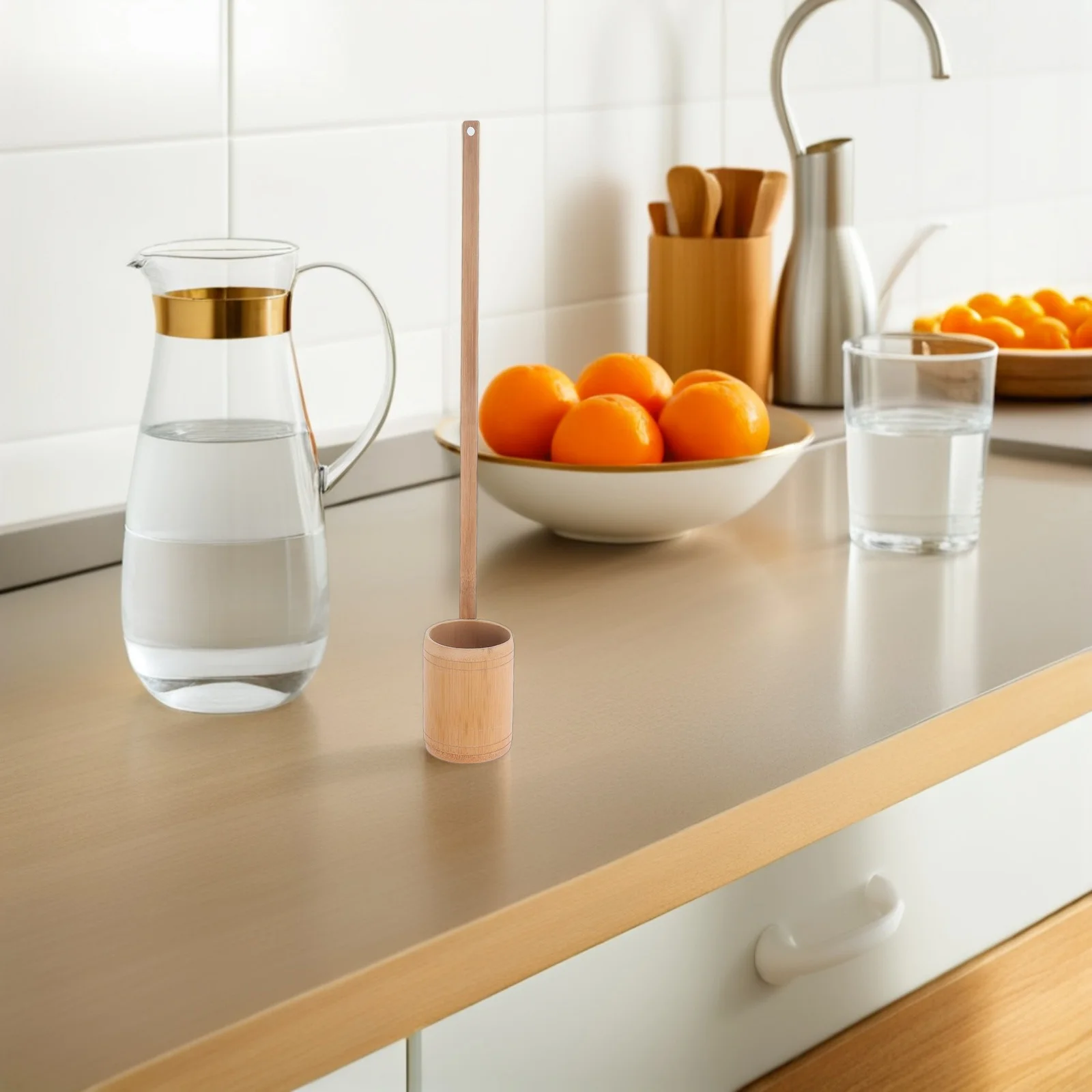 أواني نبيذ من الخيزران 100 مل مغرفة صغيرة محمولة مثالية لخدمة مياه النبيذ والسوائل الأخرى مغرفة صينية تقليدية