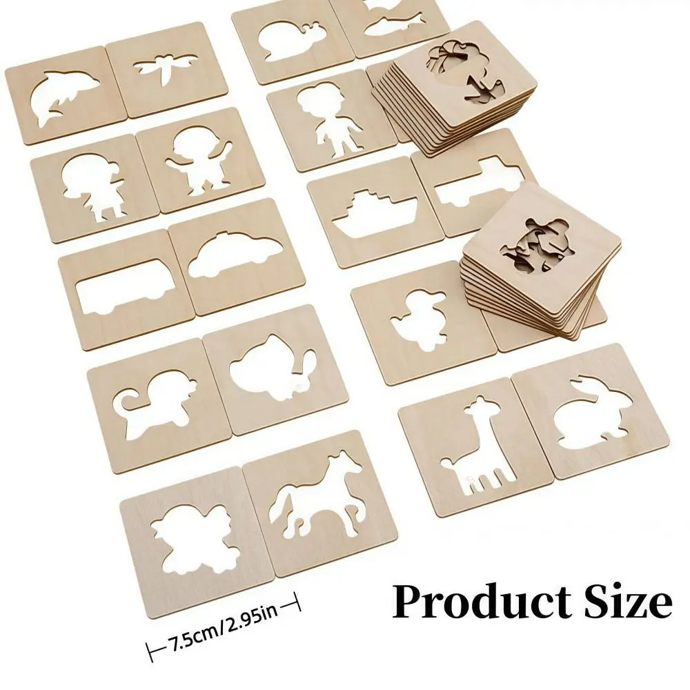 Fun Wooden Drawing Stencils Montessori Design Template