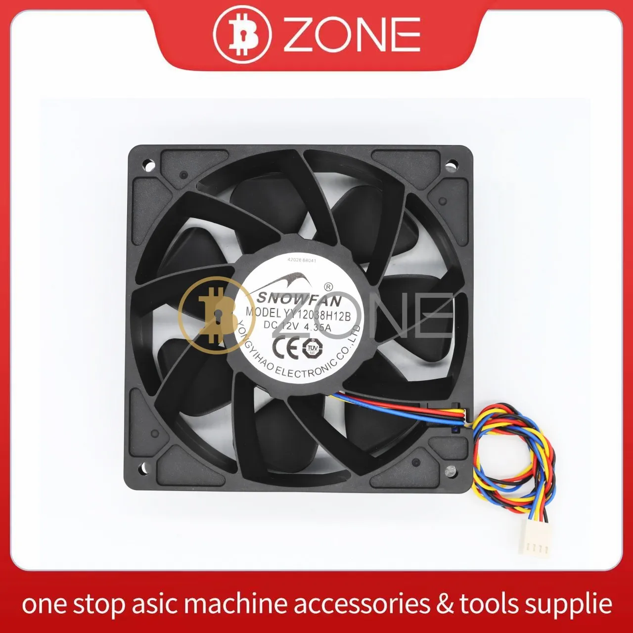 YY12038H12B DC 12V 4.35A 4Pin 12038 12CM wentylator chłodzący 6000 obr/min dla Goldshell KD5 KD6 KDmax CK5 CK6 LT6 górnik gwałtowny wentylator