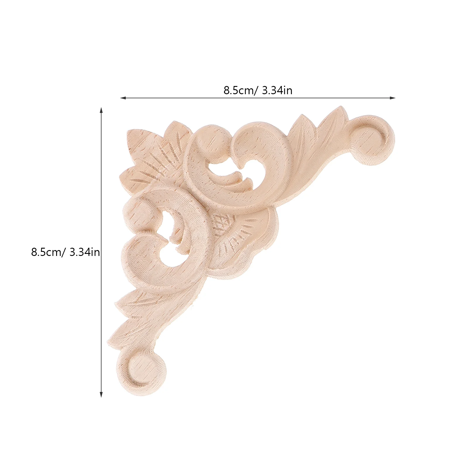 4Pcs Solid Wood Carved Furniture Onlays Appliques Floral Design Ideal for Kitchen Cabinets Doors Decorative Wood Accents
