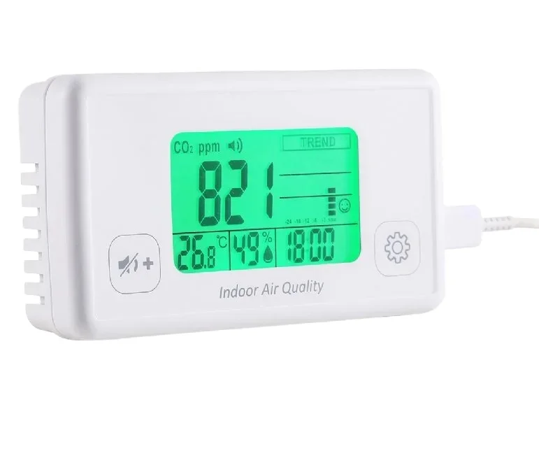 CO2 Detector Alarm, Carbon Dioxide Monitor, Indoor Air Quality Detector with Sound Alarm